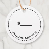 Étiquettes Cadeau Balise Prix circulaire Kraft de votre logo (Dos)