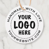 Étiquettes Cadeau Balise Prix circulaire Kraft de votre logo (Devant)