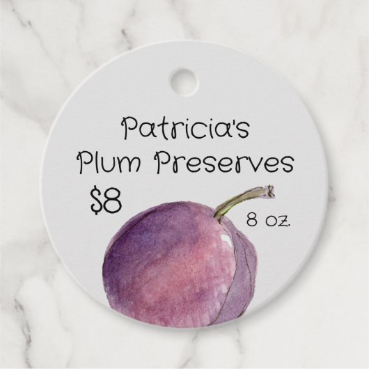 Étiquettes Cadeau Balise Prix Plum Fruit Conditionnement maison (Devant)