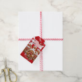 Étiquettes-cadeau Balise Red Gingerbread Hommes/Cadeau (Avec de la ficelle)