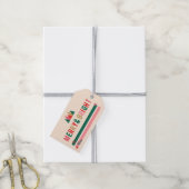Étiquettes-cadeau Balise Retro Merry & Bright Gift (Avec de la ficelle)