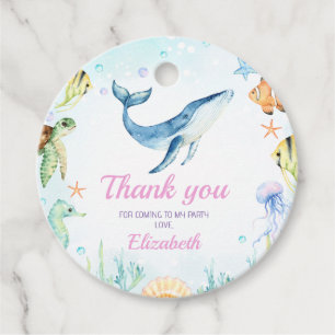 Étiquettes Cadeau Balise ronde de Merci d'anniversaire de la mer