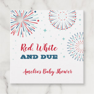 Étiquettes Cadeau Balise rouge, blanc et Baby shower dû Favoriser