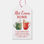Étiquettes-cadeau Balise rouge et vert Watercolor Hot Cocoa Bomb (Devant)