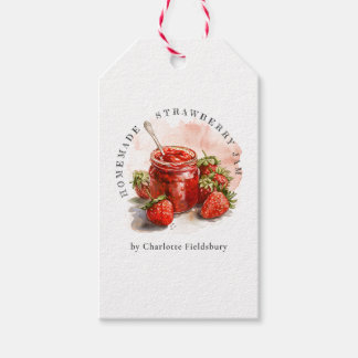Étiquettes-cadeau Balise rustique maison confiture de fraises Mason