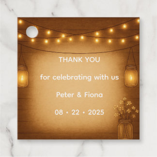 Étiquettes Cadeau Balise Rustique Mason Jar Wedding Favor