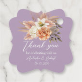 Étiquettes Cadeau Balise Rustique Pêche Floral Mariage Favor (Dos)