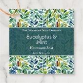 Étiquettes Cadeau Balise Salles de bain pour savon vert Feuille (Devant)