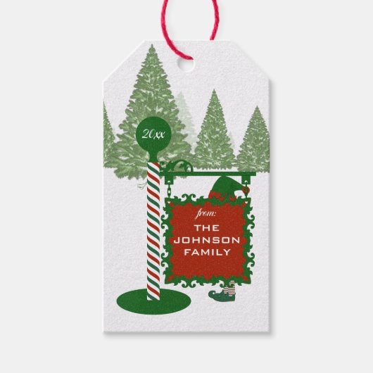 Étiquettes-cadeau Balise Signer de Joyeux Noël à Joyeux Noël (Devant)