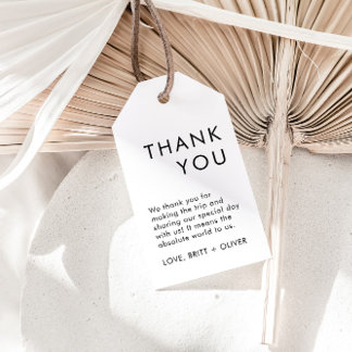 Étiquettes-cadeau Balise Simple Élégant Minimal Wedding Favor