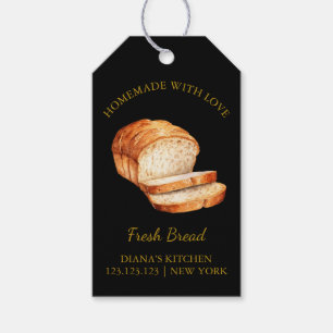 Étiquettes-cadeau Balise simple faite maison Hang Pain frais   Black