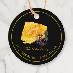Étiquettes Cadeau Balise simple Honeypeb Elderberry Infusé Honey Han