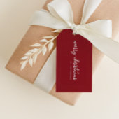 Étiquettes-cadeau Balise Simple Red Merry Christmas avec nom personn