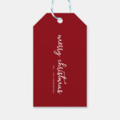 Étiquettes-cadeau Balise Simple Red Merry Christmas avec nom personn (Devant)