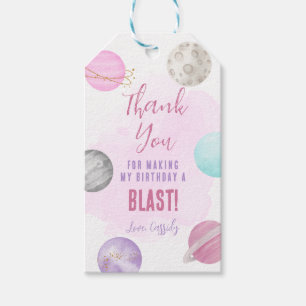Étiquettes-cadeau Balise Space Galaxy Planets Merci Anniversaire Fav