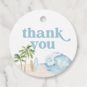 Étiquettes Cadeau Balise Surf plage Anniversaire Favoriser (Devant)