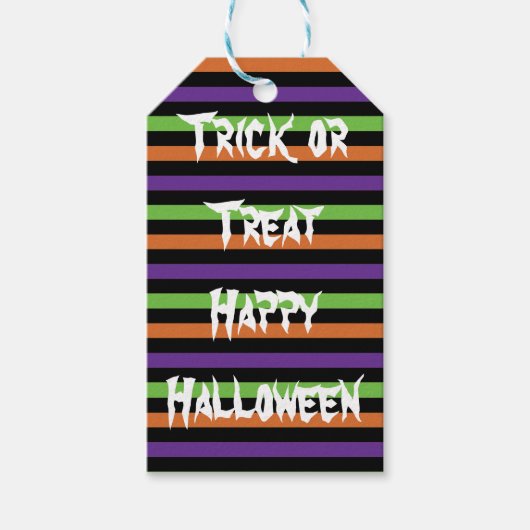 Étiquettes-cadeau Balise Trick or Treat Happy Halloween (Devant)