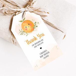 Étiquettes-cadeau Balise Un Petit Citrus Orange Baby shower Favorise