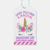 Étiquettes-cadeau Balise Unicorn Magique Valentine Favor (Dos)