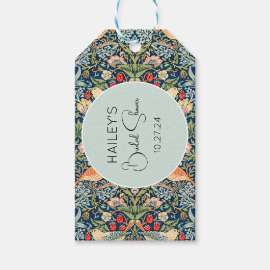 Étiquettes-cadeau Balise William Morris Strawberry Thief Favoriser (Devant)