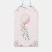 Étiquettes-cadeau Balises Bunny Favor Fille Ballons rose (Dos)