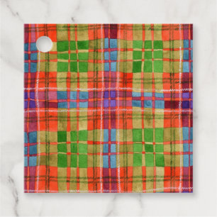 Étiquettes Cadeau Balises Cadeau Carré MAC RAE TARTAN