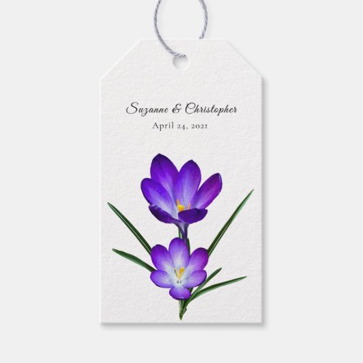Étiquettes-cadeau Balises Cadeau Crocus pourpre (Devant)