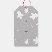 Étiquettes-cadeau Balises cadeau d'arbre de Noël gris et blanc perso (Dos)