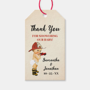 Étiquettes-cadeau Balises Cadeau de Little Firefighter Baby shower F