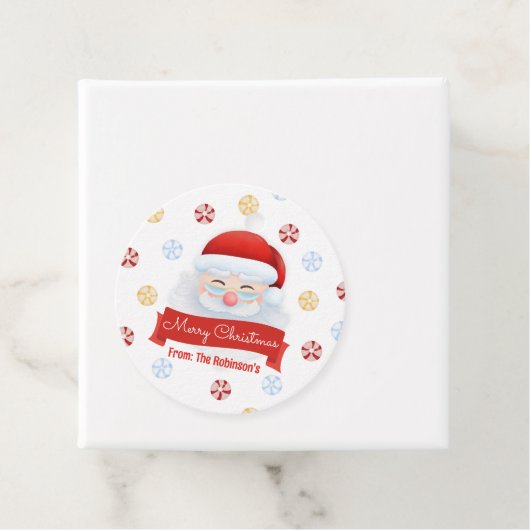Étiquettes Cadeau Balises cadeau de Noël Cute Red Père Noël Personna (En situation)