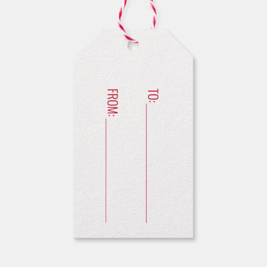 Étiquettes-cadeau Balises cadeau de Noël Rouge classique | Joyeux No (Dos)