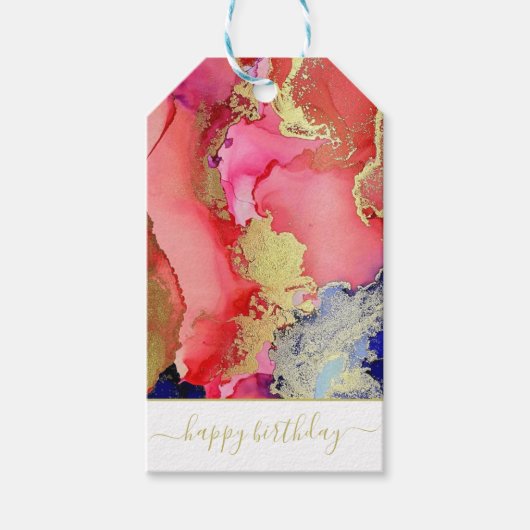 Étiquettes-cadeau Balises Cadeau de police de script de police Red G (Devant)