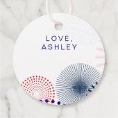 Étiquettes Cadeau Balises cadeau du 4 juillet, Feu d'artifice modern (Dos)