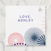 Étiquettes Cadeau Balises cadeau du 4 juillet, Feu d'artifice modern (Dos)