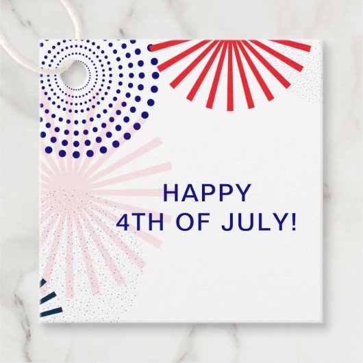 Étiquettes Cadeau Balises cadeau du 4 juillet, Feu d'artifice modern (Devant)