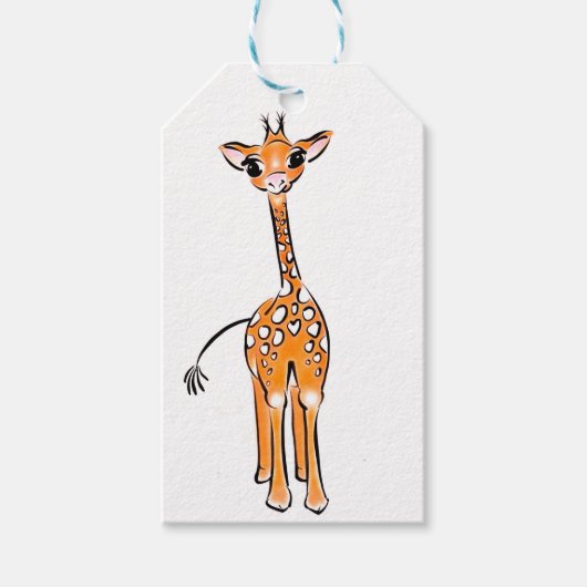 Étiquettes-cadeau Balises Cadeau Giraffe Cute (Devant)