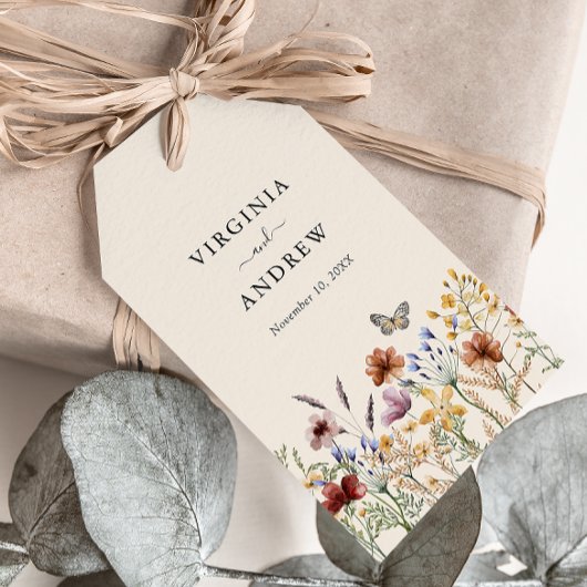 Étiquettes-cadeau Balises Cadeau Mariage Floral Boho