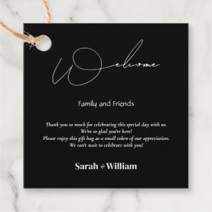 Étiquettes Cadeau Balises Cadeau Mariage minimaliste noir et blanc