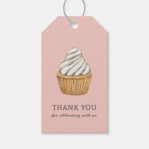 Étiquettes-cadeau Balises Cadeau Merci Cupcake Rose Cute