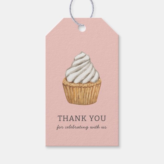 Étiquettes-cadeau Balises Cadeau Merci Cupcake Rose Cute (Devant)