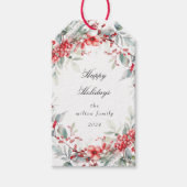 Étiquettes-cadeau Balises Cadeau Monogram Classic Holiday Berries (Devant)
