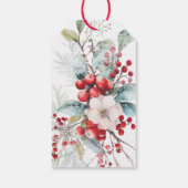 Étiquettes-cadeau Balises Cadeau Monogram Classic Holiday Berries (Dos)