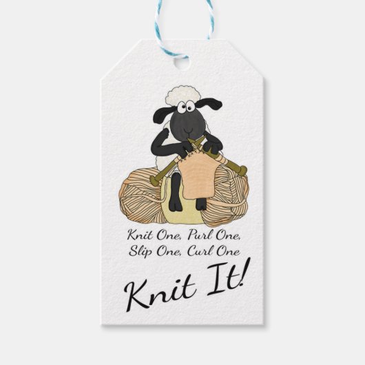 Étiquettes-cadeau Balises Cadeau Personnalisé tricot Sheep (Devant)