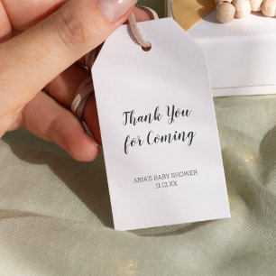 Étiquettes-cadeau Balises Cadeau Privilège Baby shower minimaliste