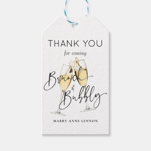 Étiquettes-cadeau Balises Cadeau simple Brunch et Bubbly (Devant)