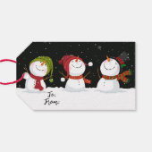 Étiquettes-cadeau Balises Cadeau Snowmen (Dos (Horizontal))