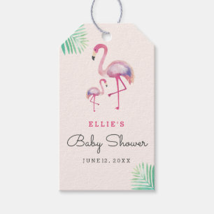 Étiquettes-cadeau Balises cadeaux Baby shower Flamant rose rose