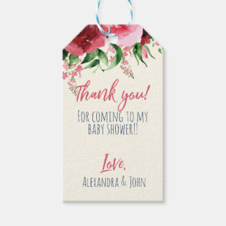Étiquettes-cadeau Balises cadeaux baby shower Floral