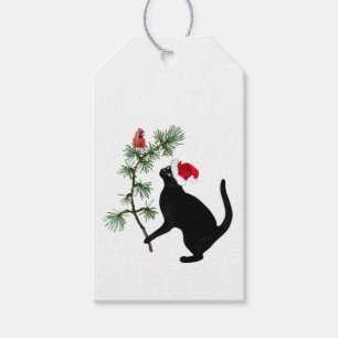 Étiquettes-cadeau Balises cadeaux Black Cat Red Bird