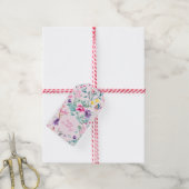 Étiquettes-cadeau Balises cadeaux Chic Bohème Rose Floral & Papillon (Avec de la ficelle)